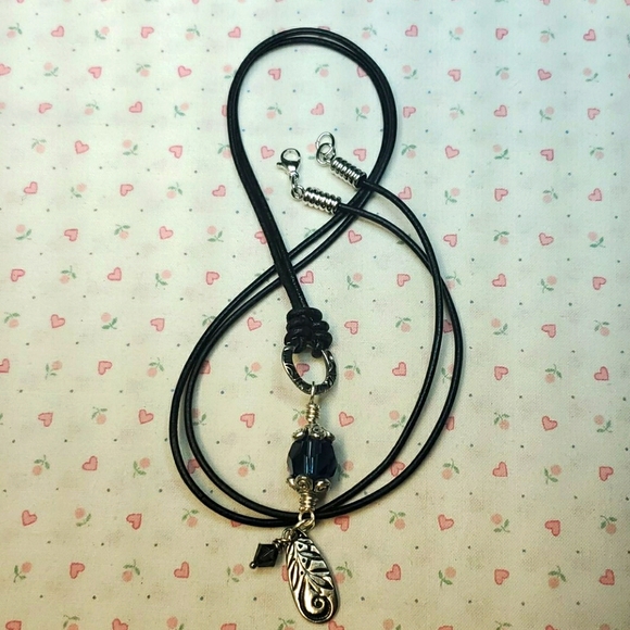 **PRICE DROP**Black Leather Necklace! - Picture 2 of 3